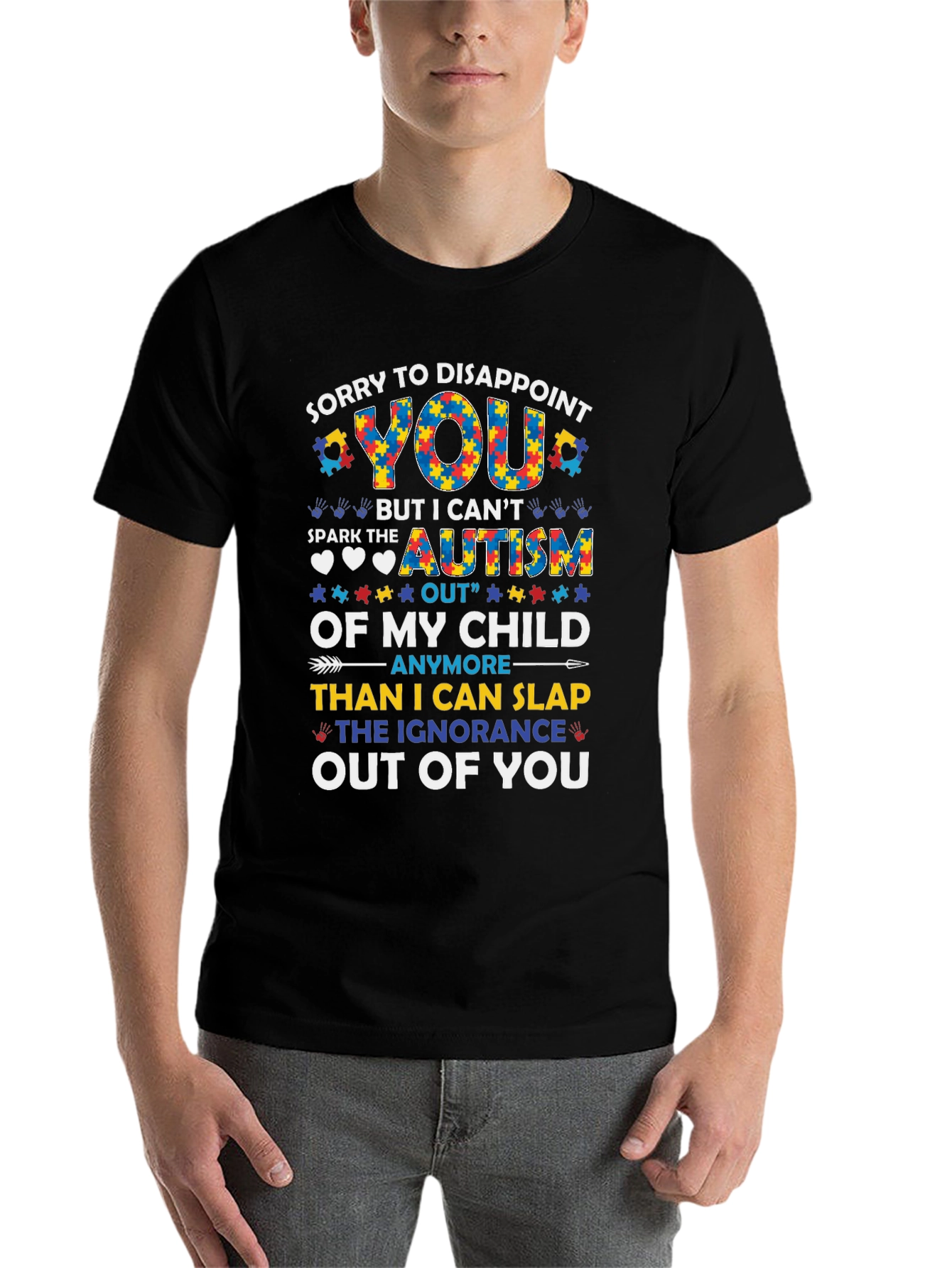 Black Autism Awareness Graphic T-Shirt view 7