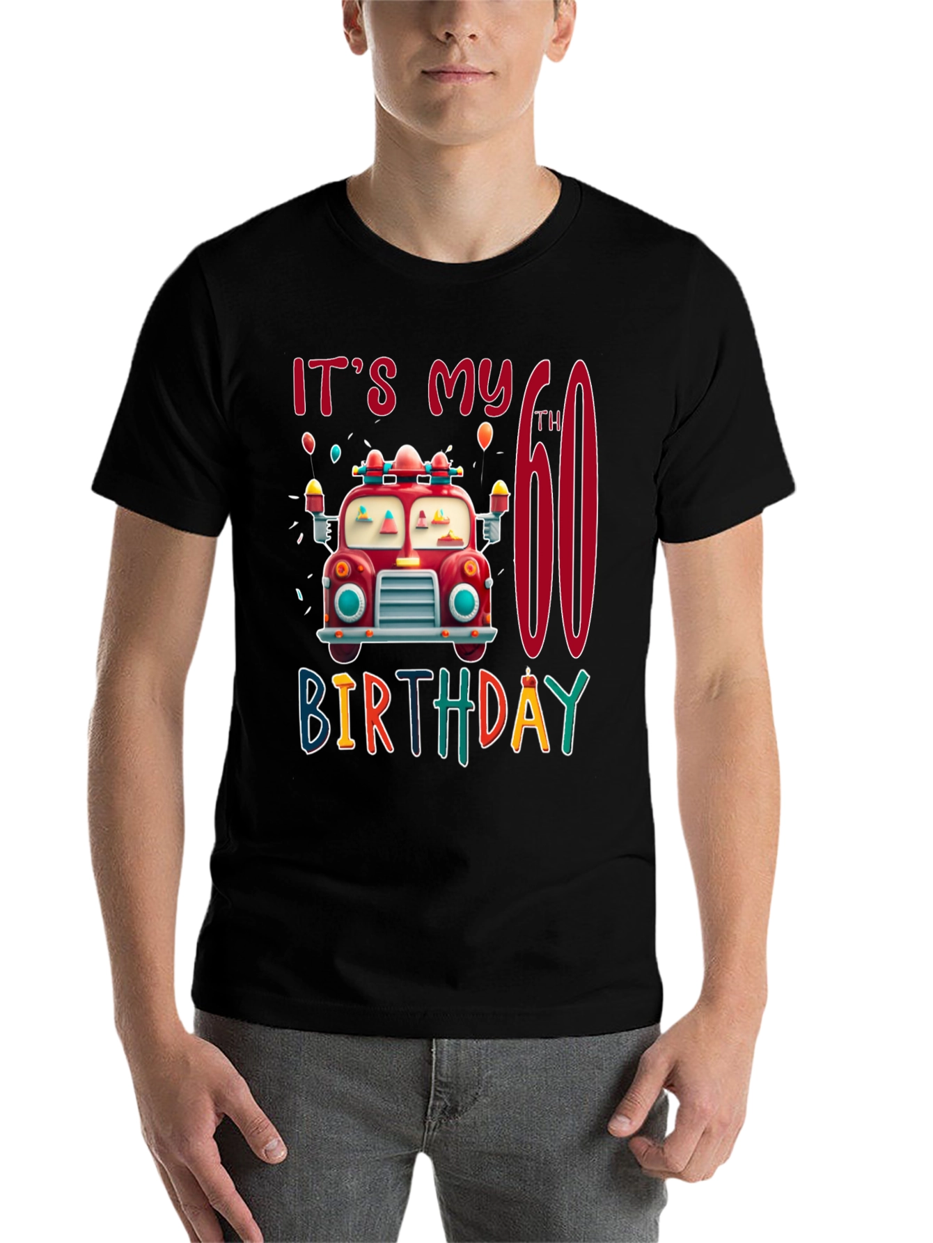 It's My 60th Birthday Fire Truck T-Shirt - 7