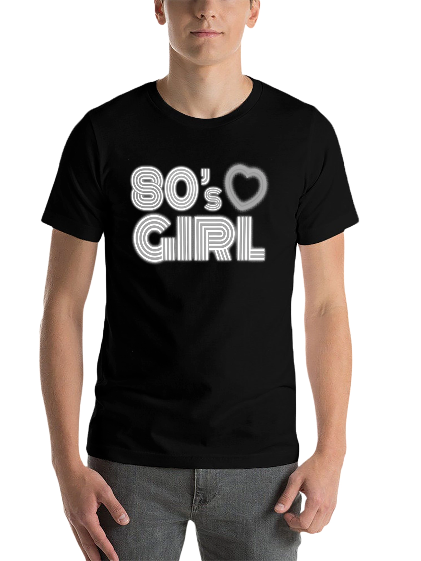 Black 80's Girl Graphic Tee - Retro Style view 7