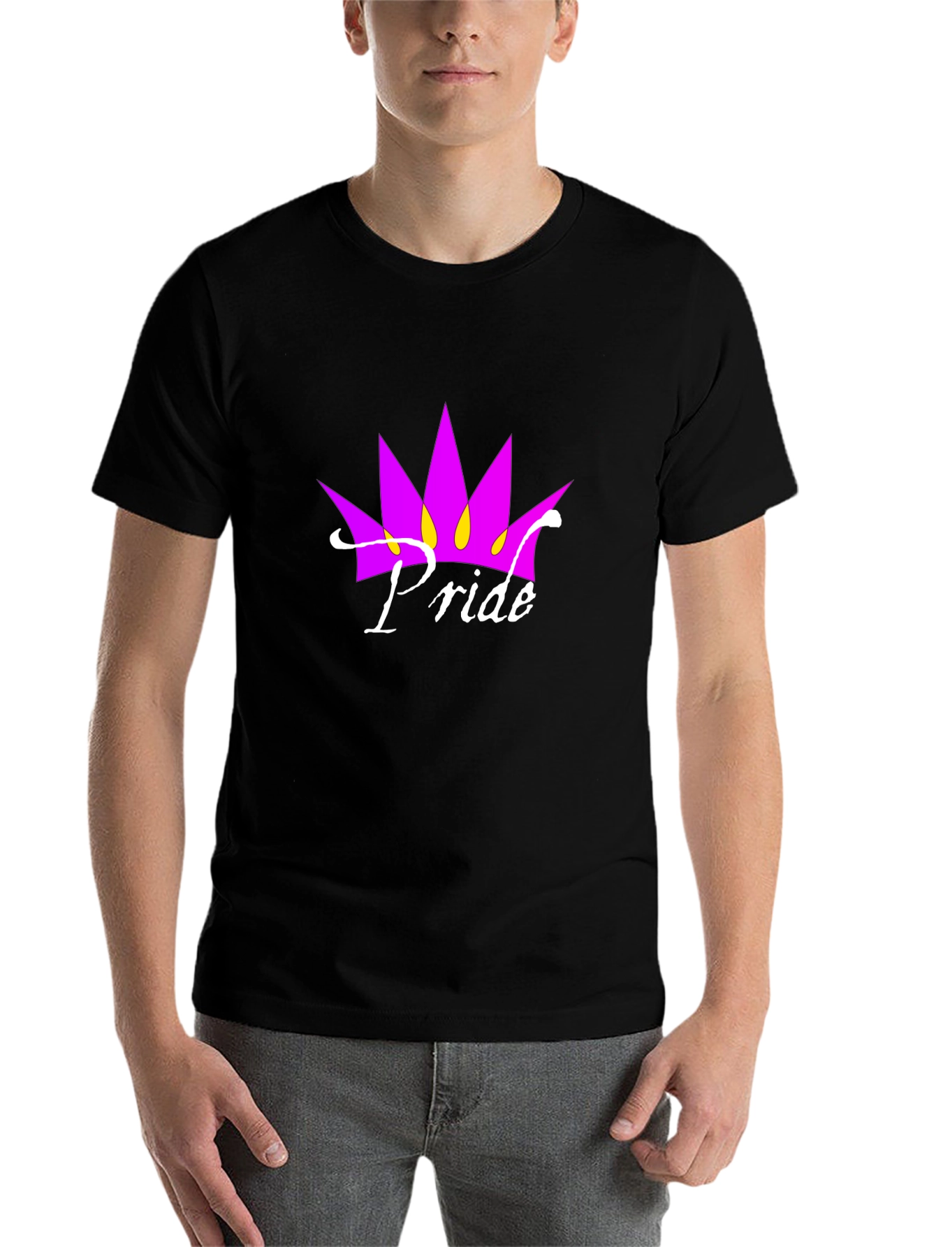 Black Pride Crown Graphic Black T-Shirt view 7