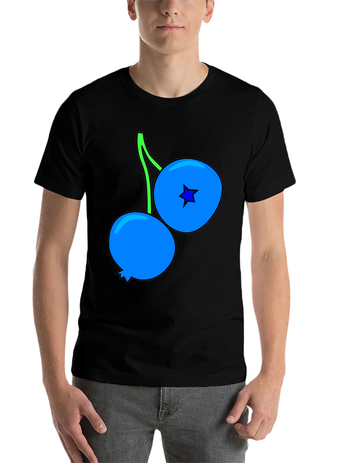 Black Blueberry Graphic Black T-Shirt view 7