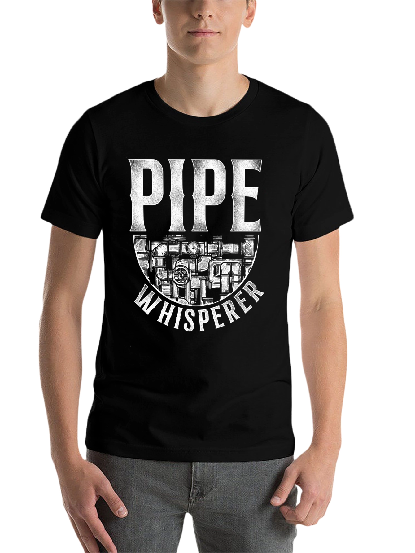 Black Pipe Whisperer Graphic Tee - Black T-Shirt view 7