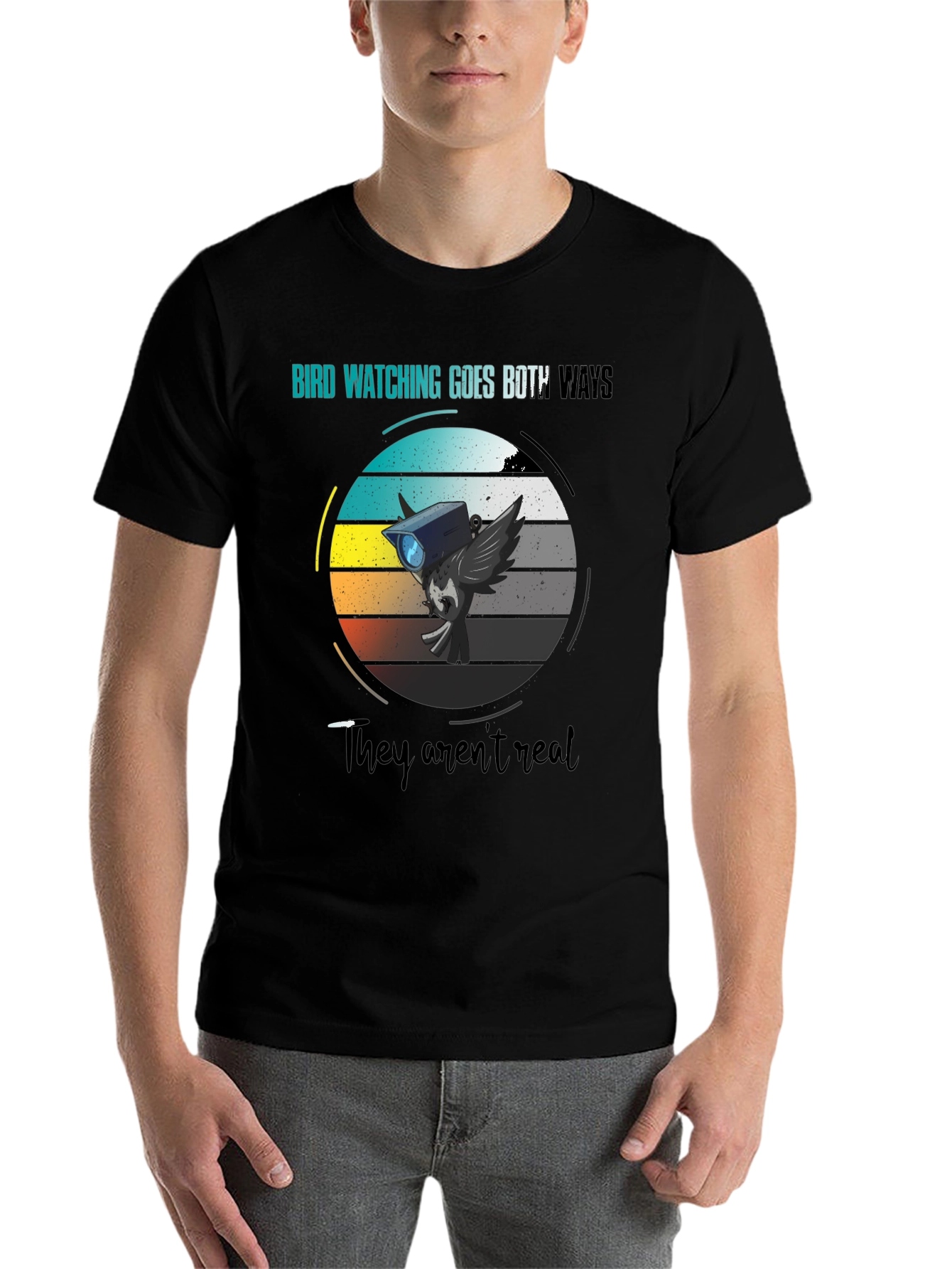Black Bird Watching Goes Both Ways Graphic Tee view 7