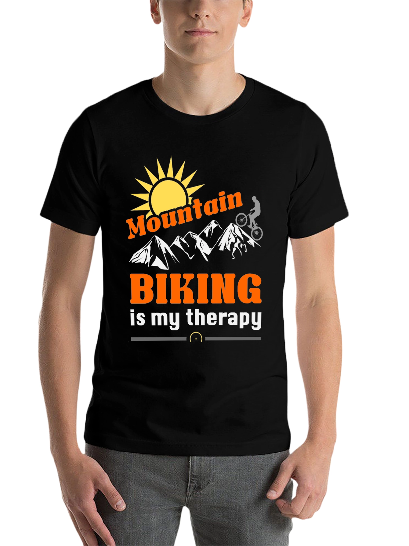 Black Mountain Biking Therapy T-Shirt view 7