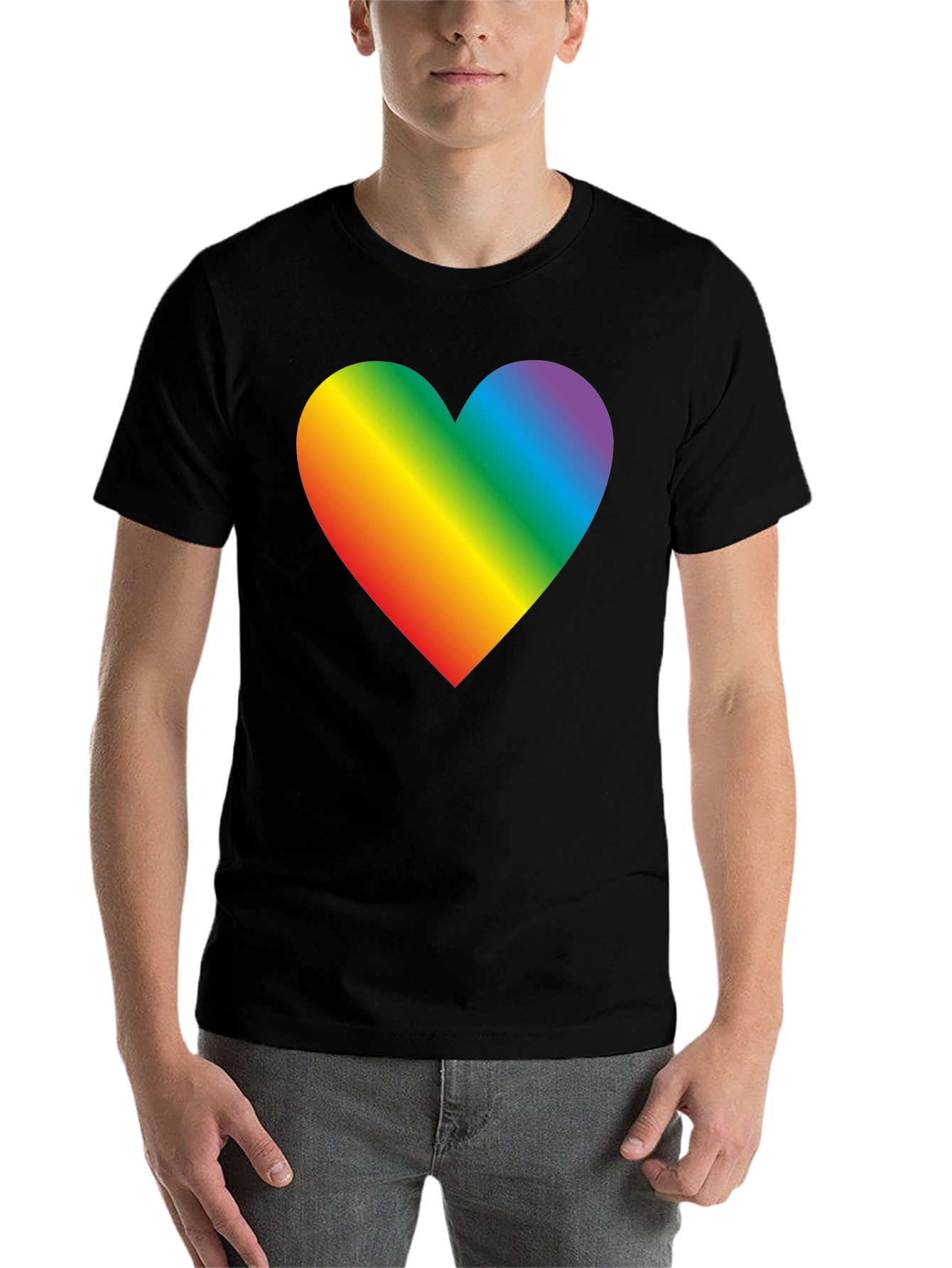 Black Rainbow Heart Graphic Tee - Pride & Love view 7