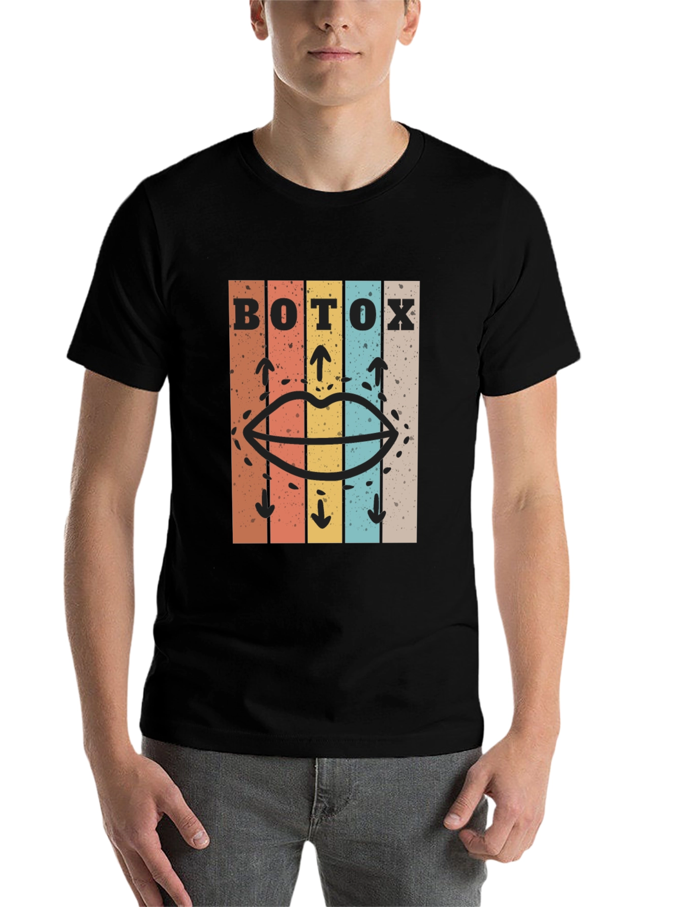 Black Retro Botox Graphic Tee - Unisex Cotton T-Shirt view 7