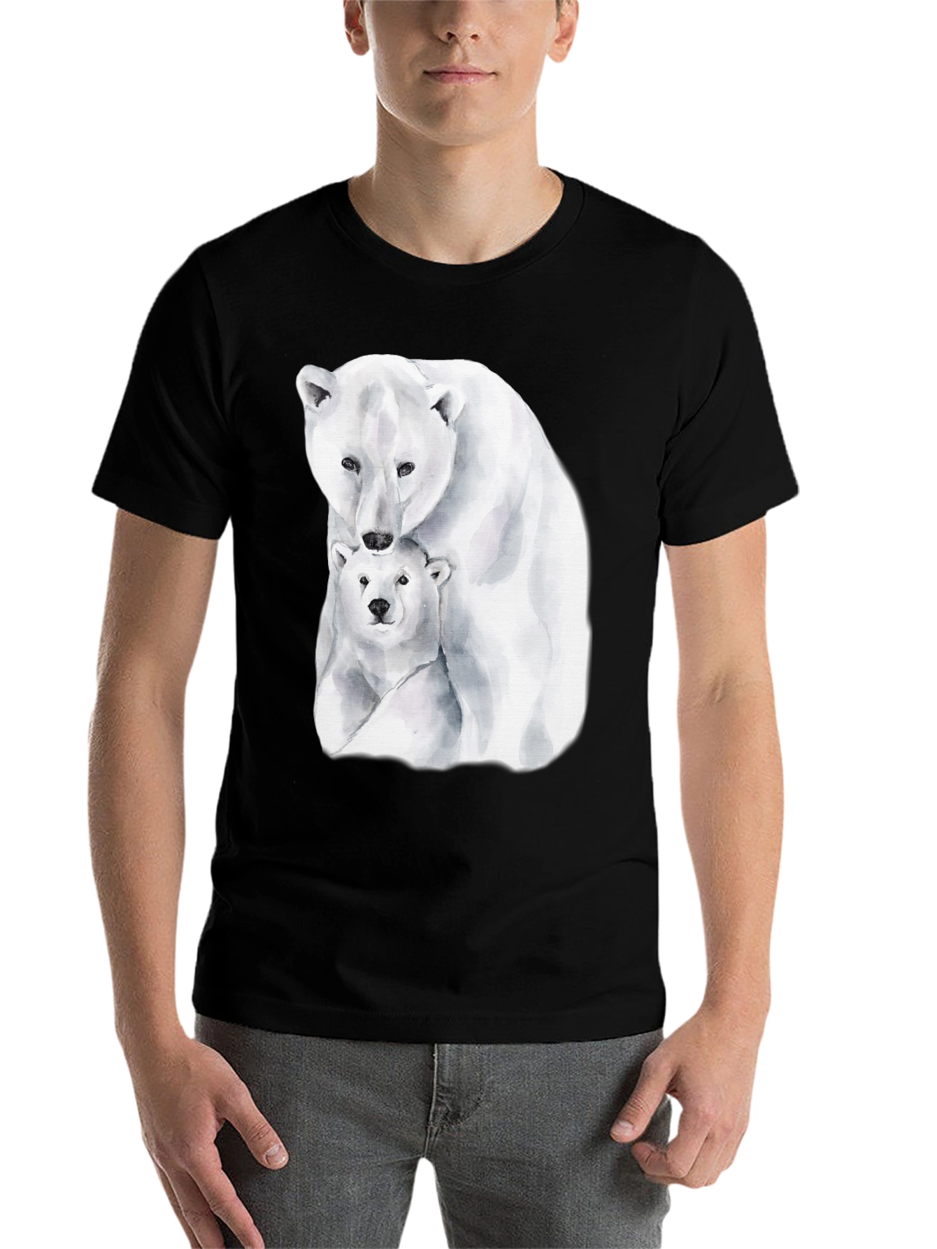Black Polar Bear Graphic Tee - Black view 7