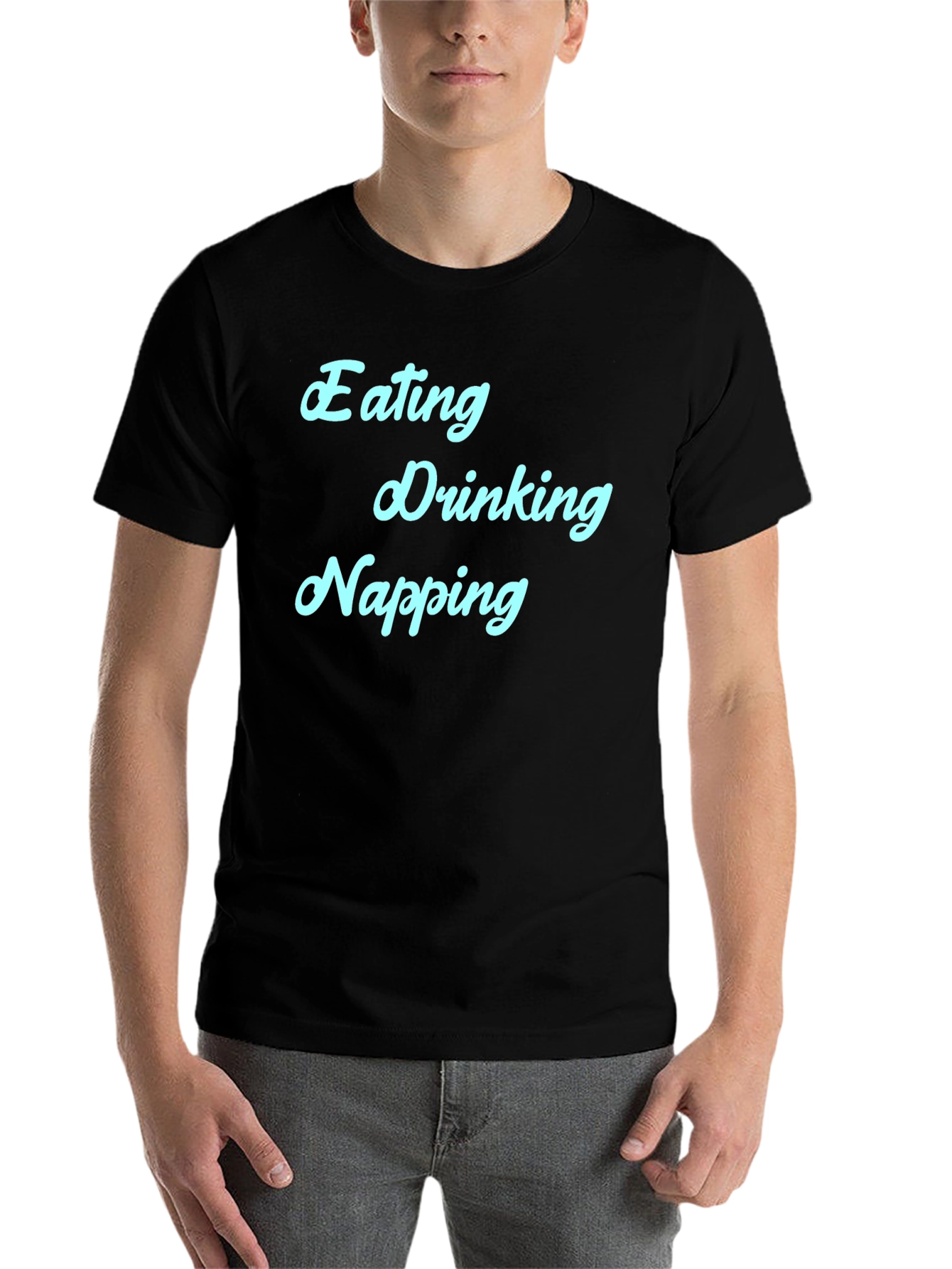 Black Eating Drinking Napping T-Shirt view 7