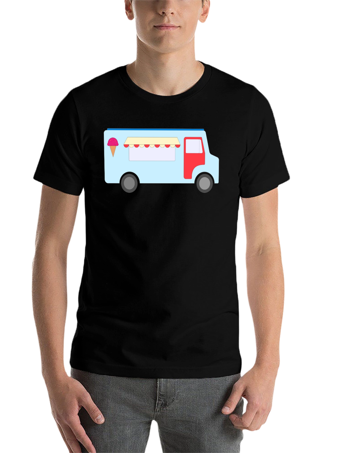 Black Ice Cream Truck Graphic Tee - Fun & Unique T-Shirt view 7
