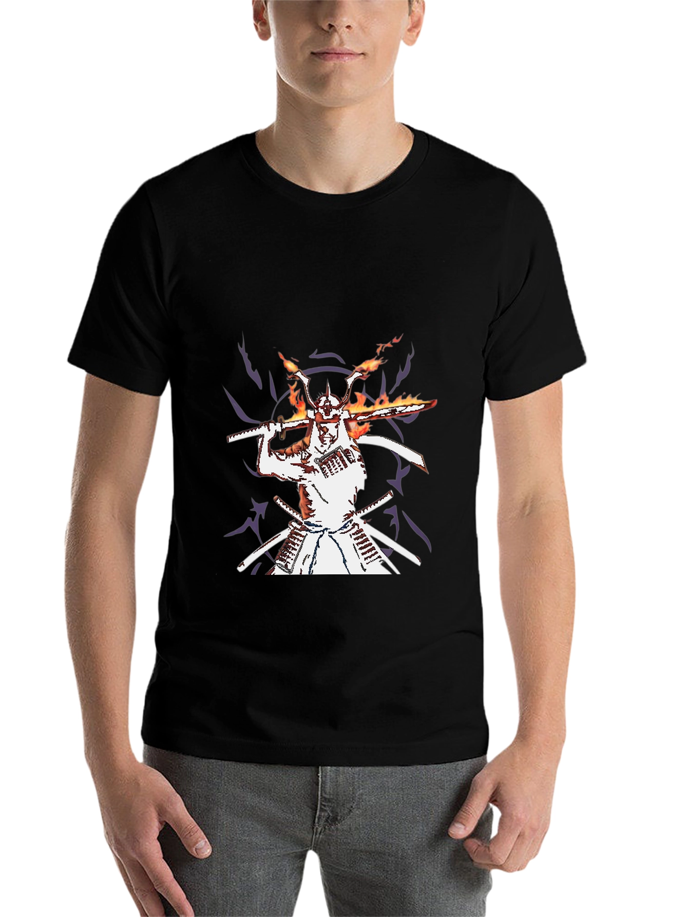 Black Samurai Graphic Black T-Shirt view 7