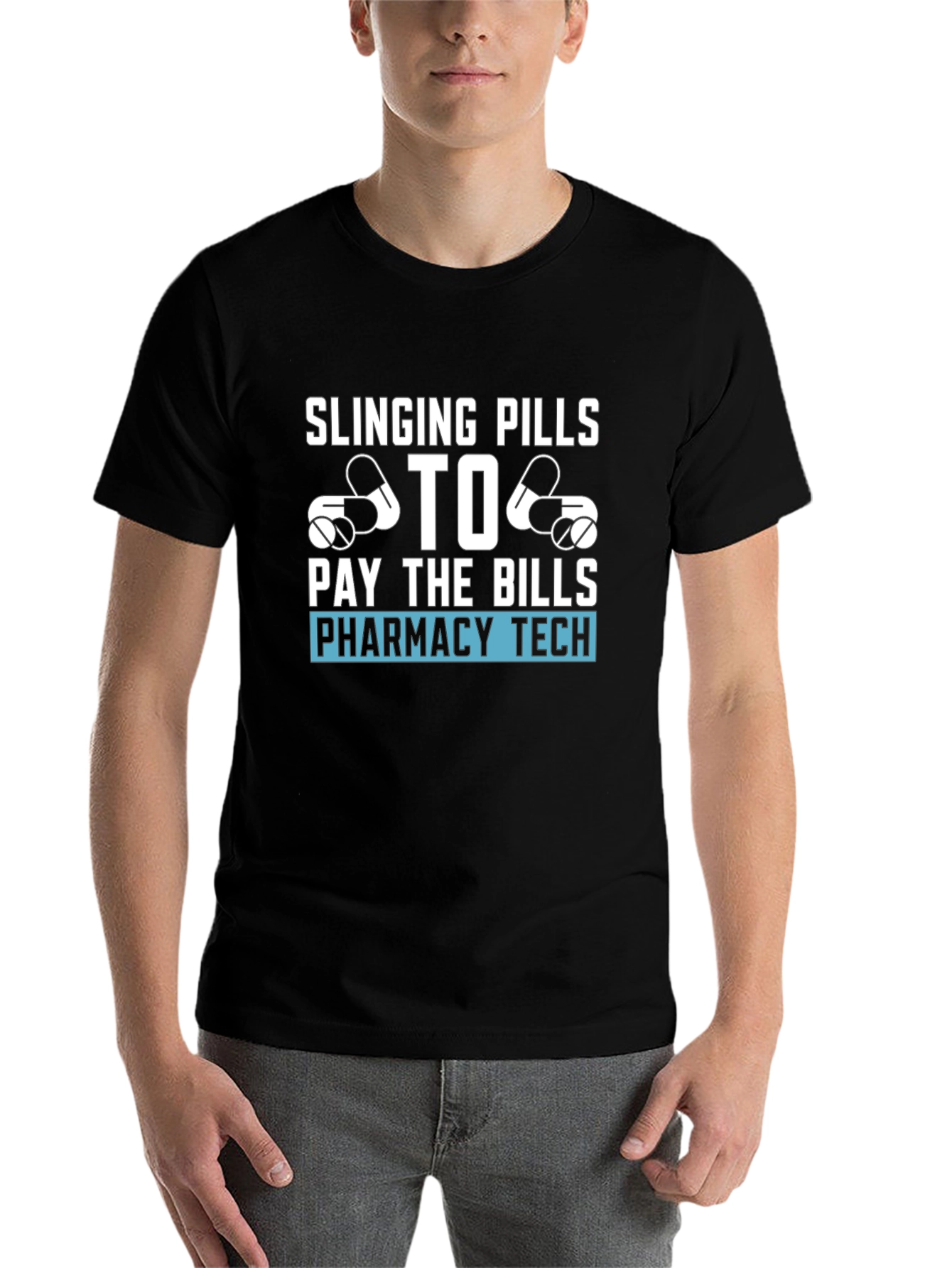 Black Pharmacy Tech T-Shirt - Slinging Pills view 7