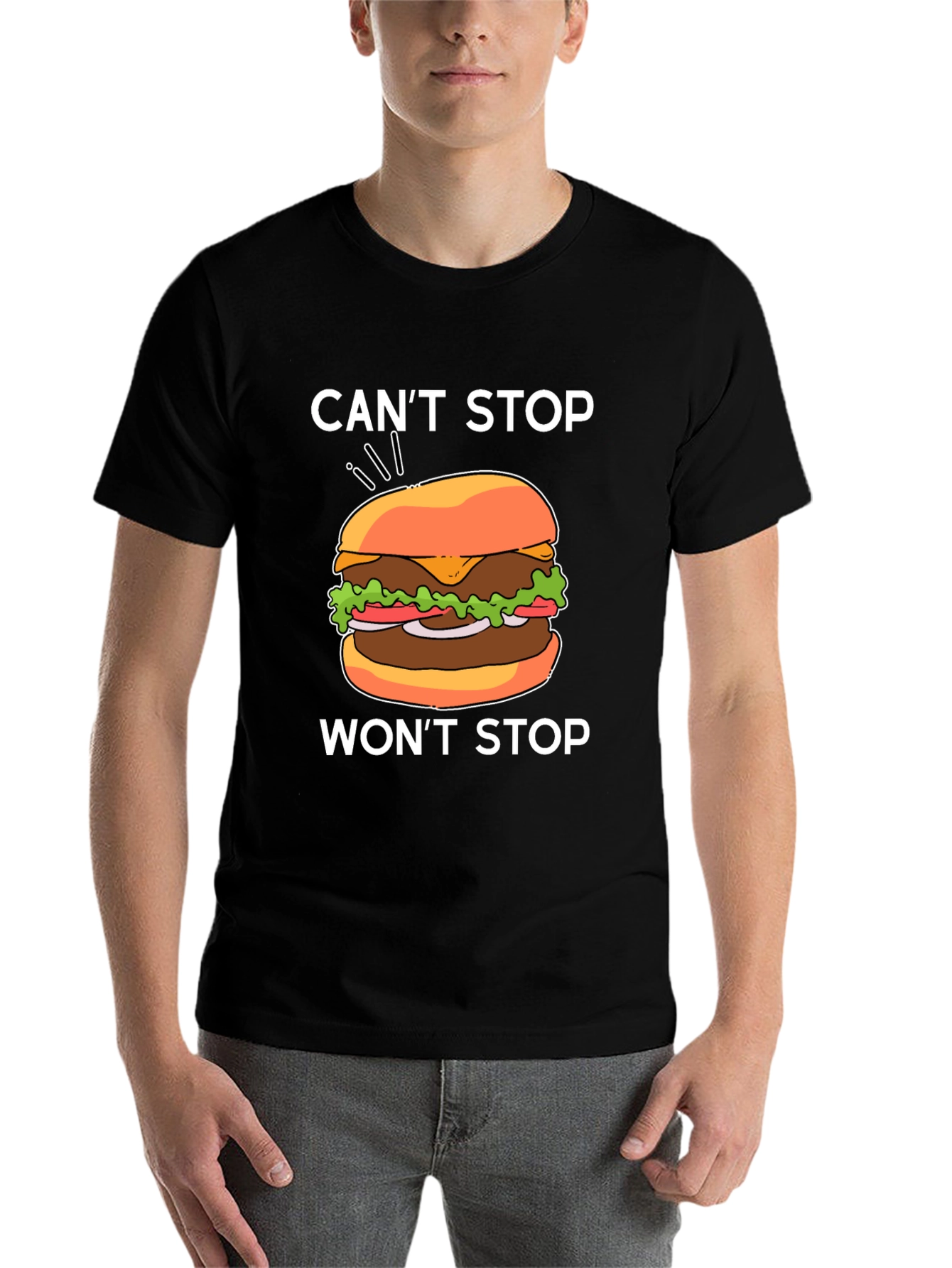 Black Can't Stop Won't Stop Burger Graphic Tee view 7