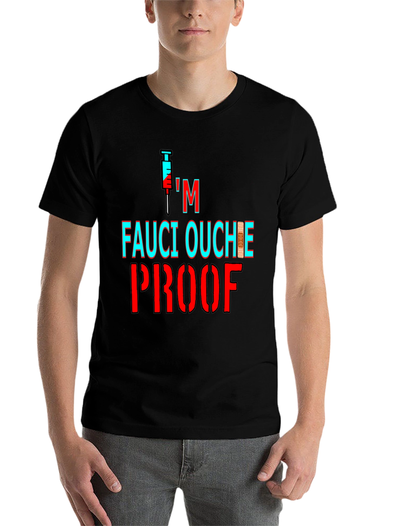 Black Fauci Ouchie Proof Graphic Tee - Black view 7