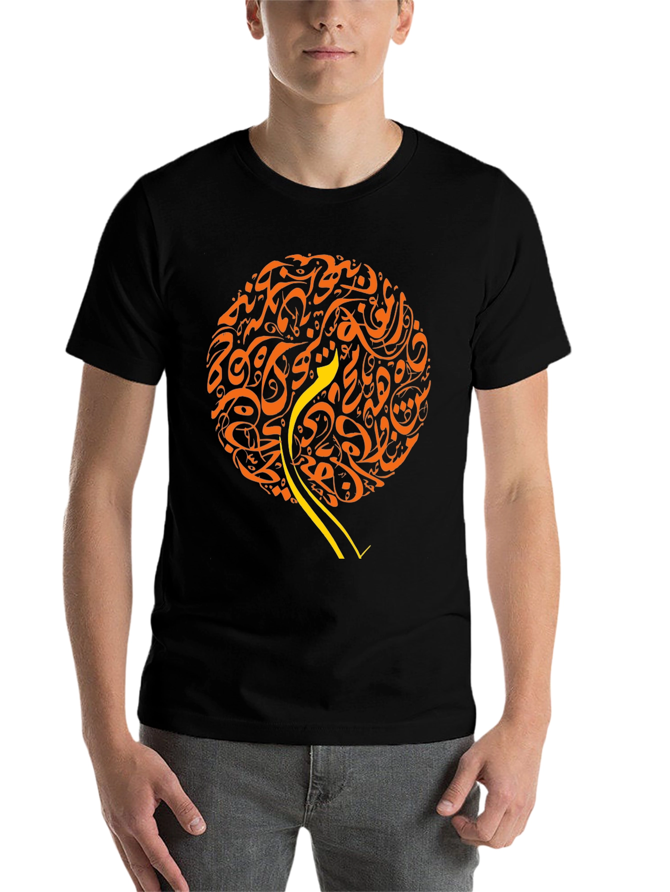 Black Abstract Art Graphic Tee - Modern Style view 7
