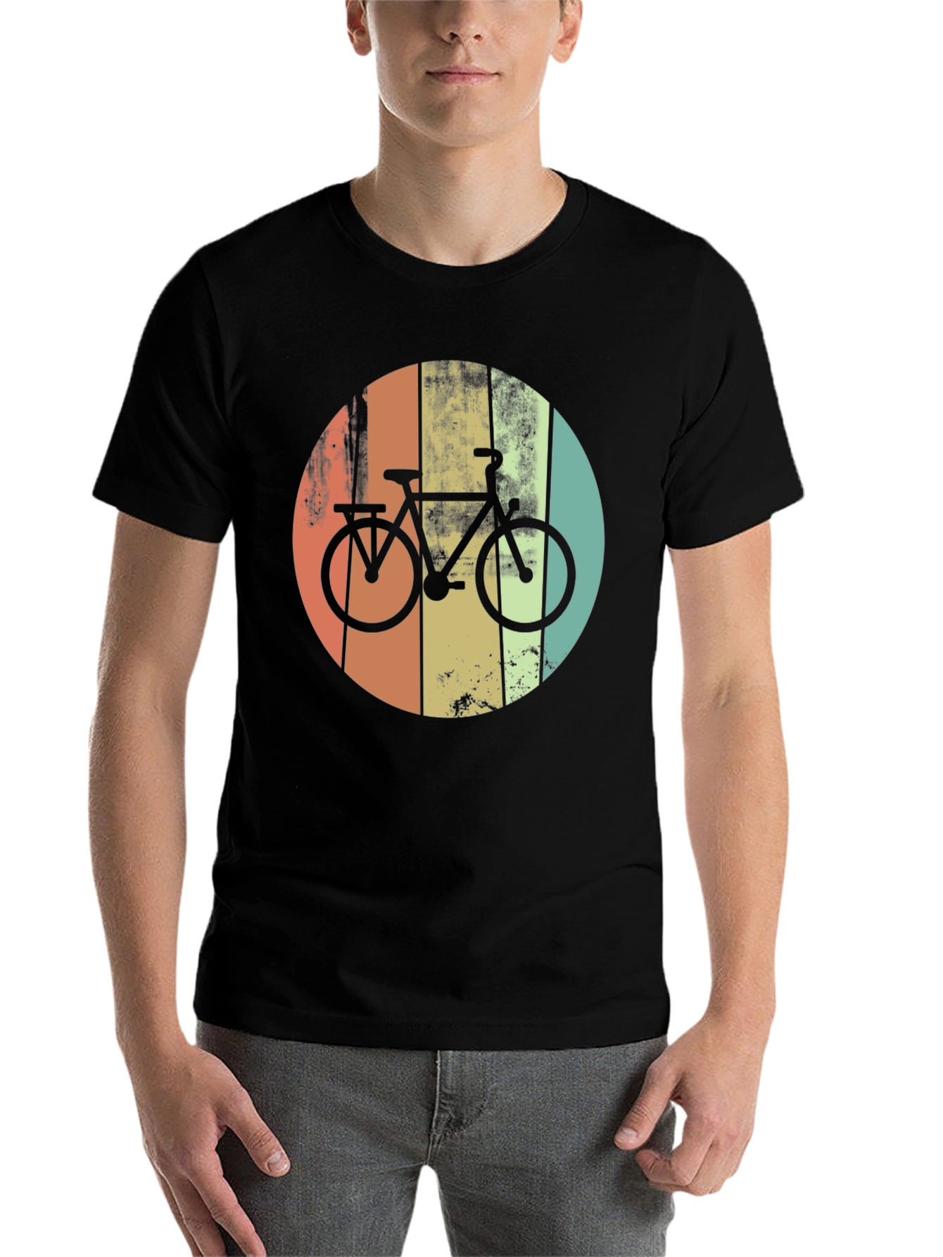 Black Retro Bike Graphic Tee view 7
