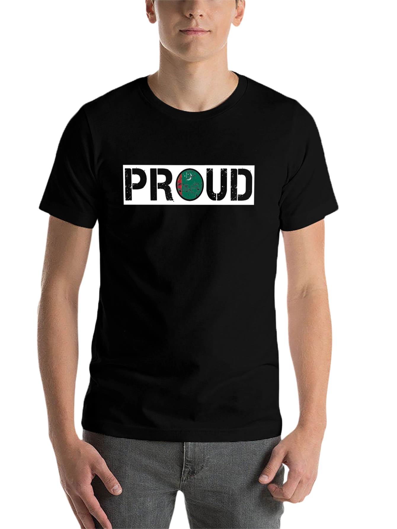 Black Proud Country Flag Graphic T-Shirt view 7