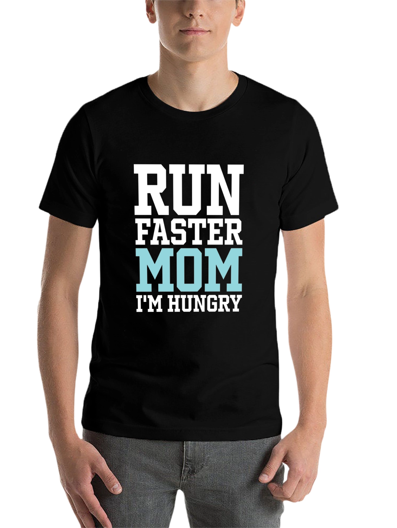 Black Run Faster Mom T-Shirt - Funny & Comfy view 7