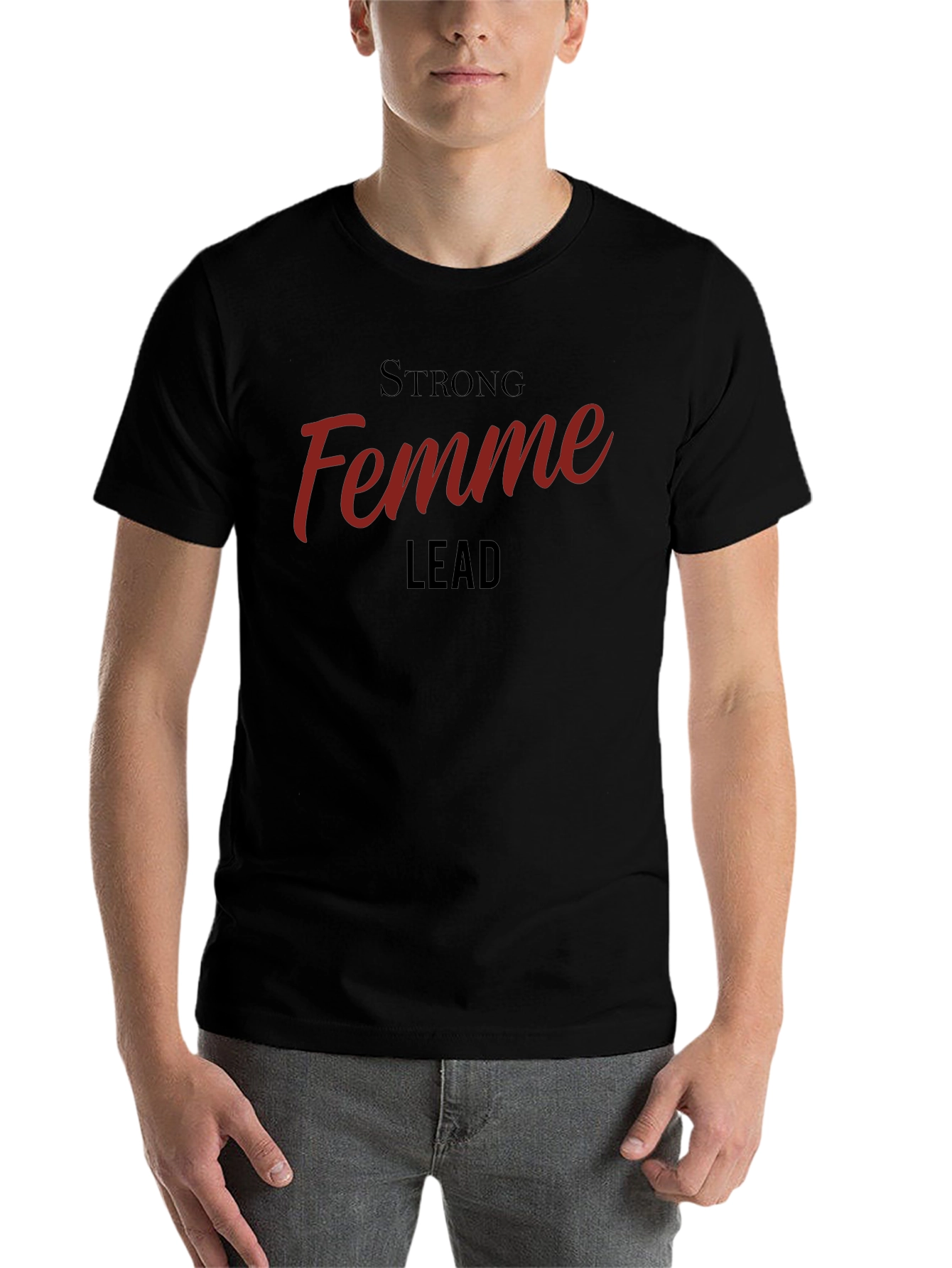 Black Strong Femme Lead Black Graphic Tee view 7