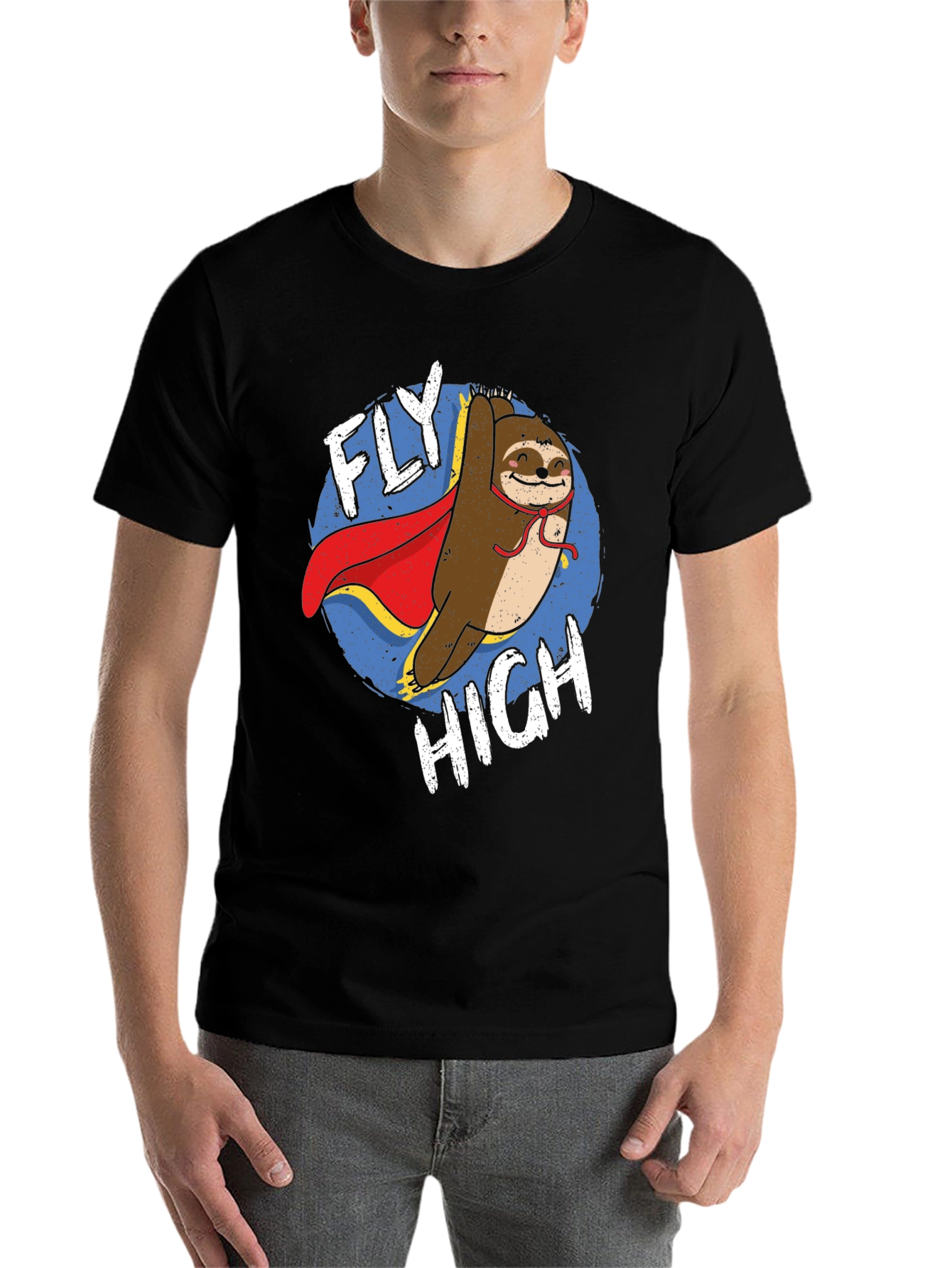 Black Fly High Sloth Graphic T-Shirt view 7