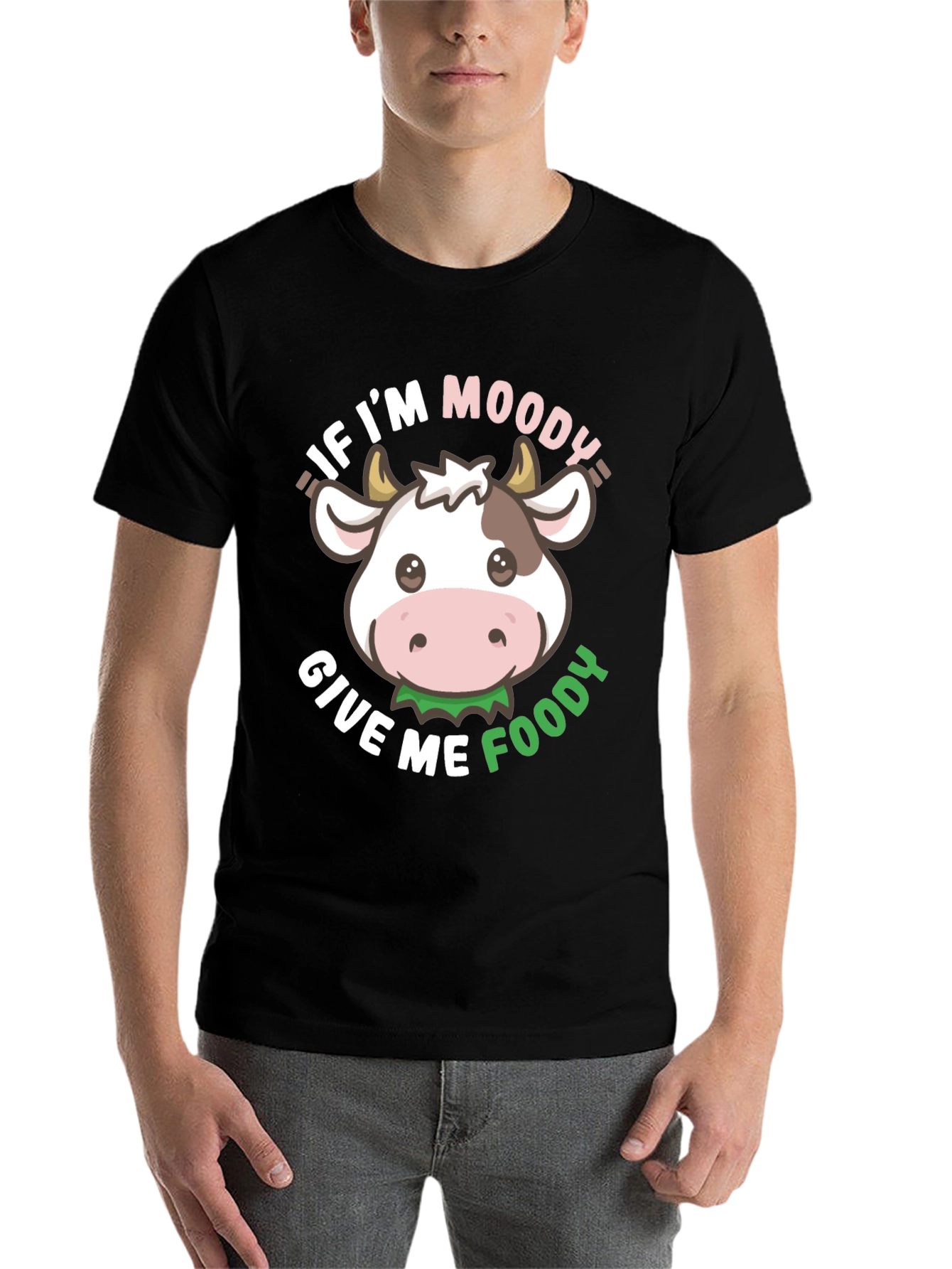 Black Moody Cow T-Shirt - Give Me Foody! view 7