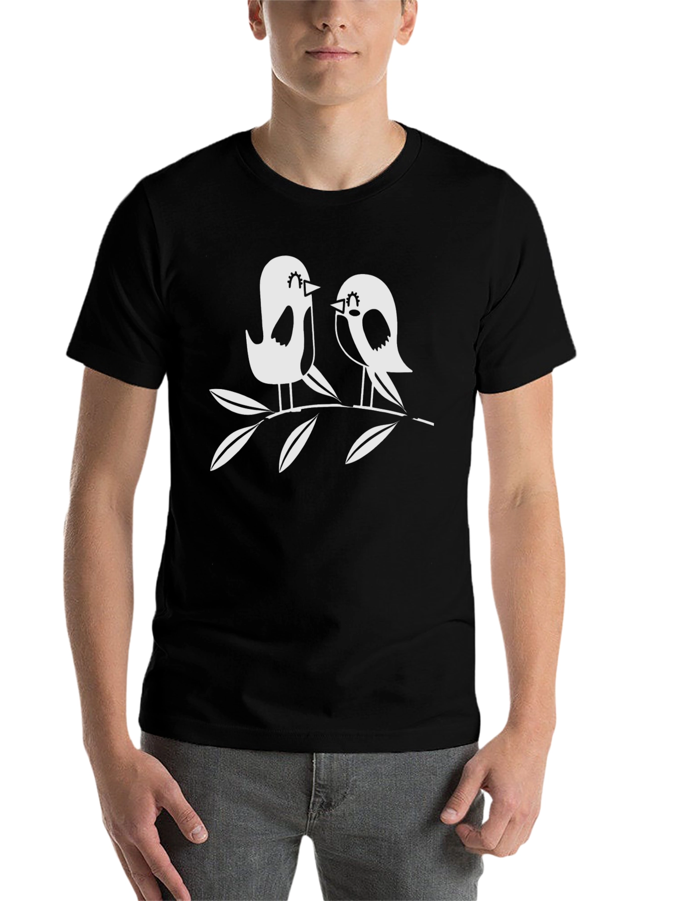 Black Birds on a Branch Black Tee view 7
