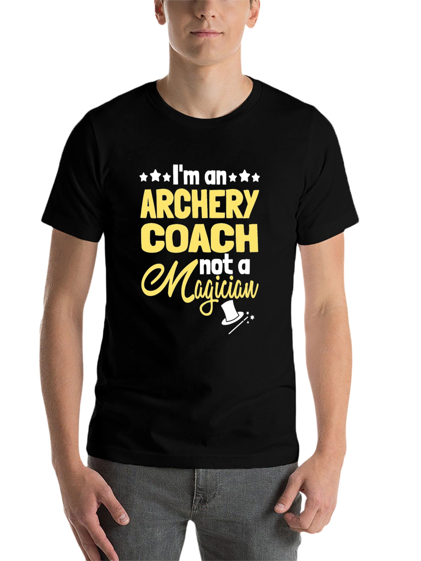 Black Archery Coach T-Shirt - Not A Magician Fun Tee view 7