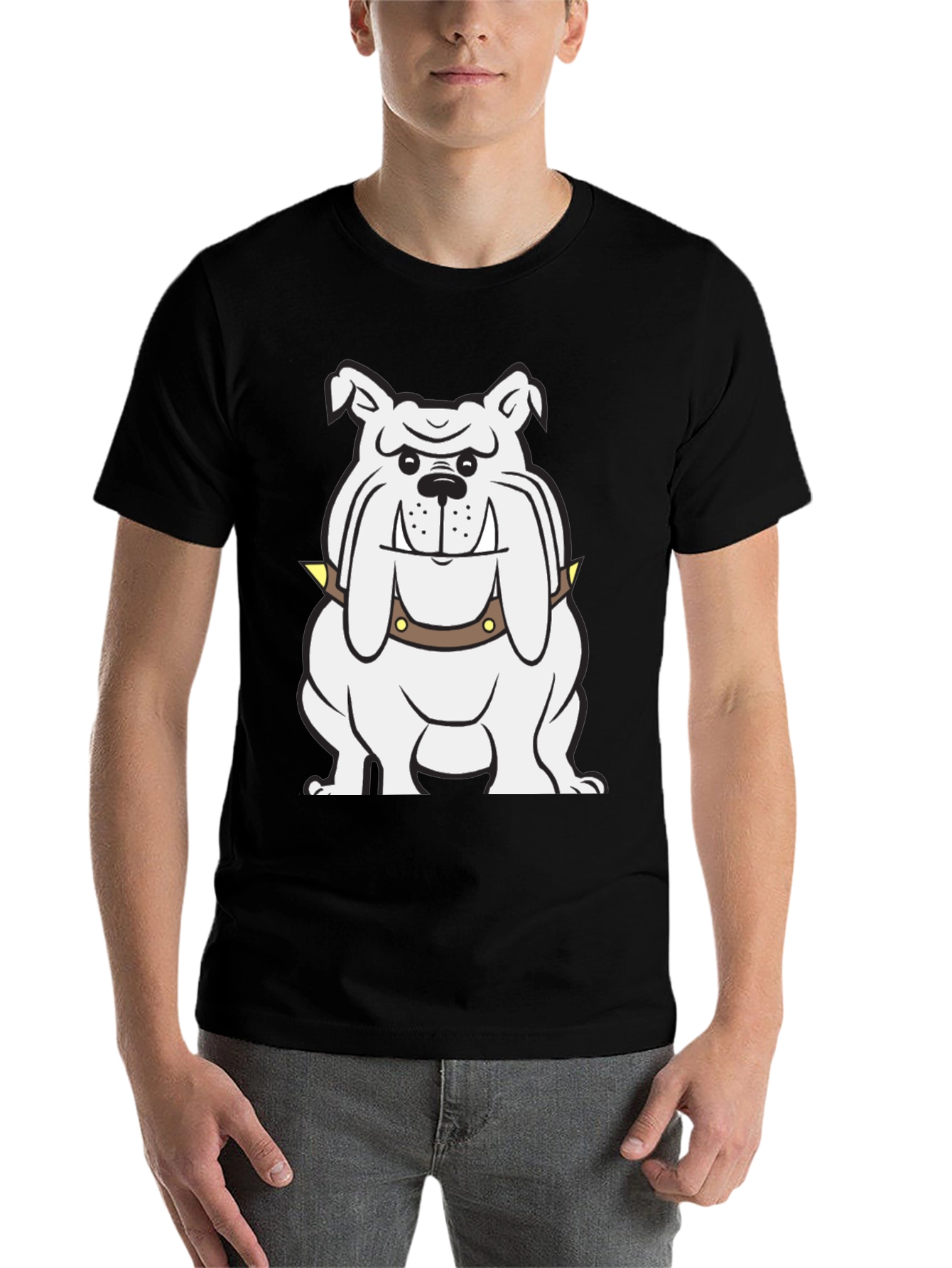 Black Bulldog Graphic Tee - Cool & Casual Black T-Shirt view 7