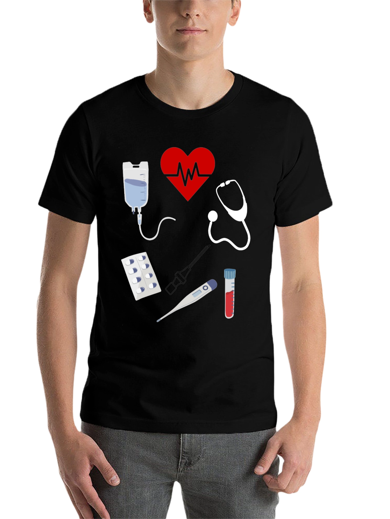 Black Medical Graphic Tee - Doctor Nurse Gift T-Shirt view 7