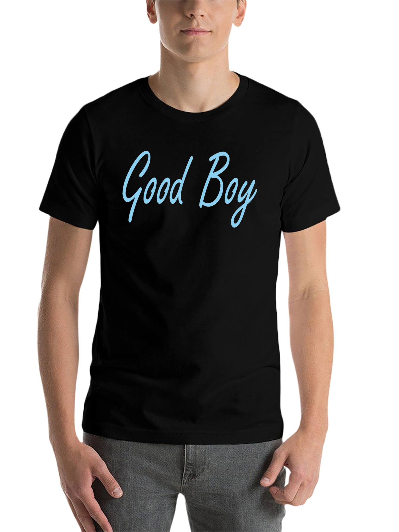 Black Good Boy Graphic Tee - Mens Black Cotton Blend T-Shirt view 7