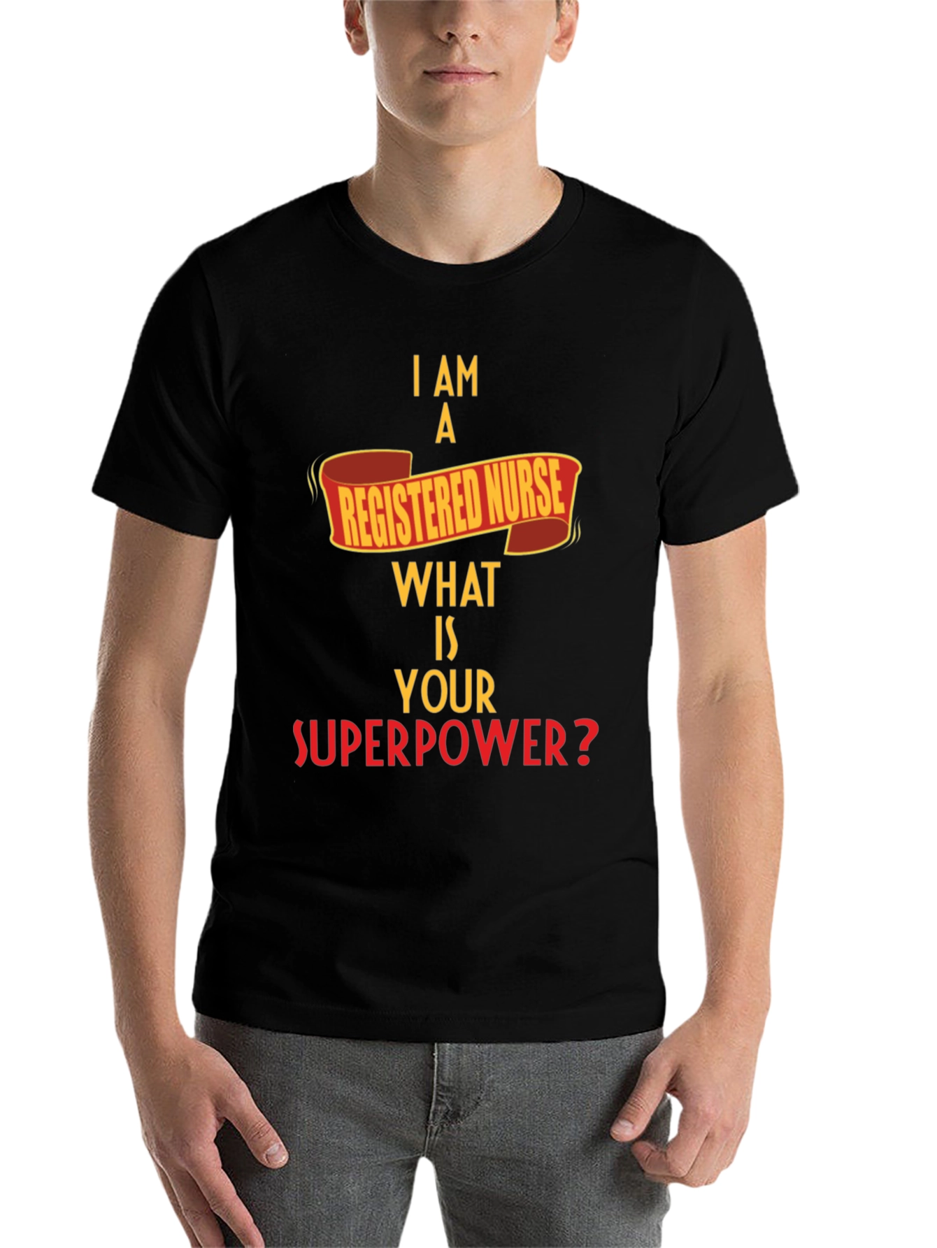 Black Registered Nurse Superpower T-Shirt view 7