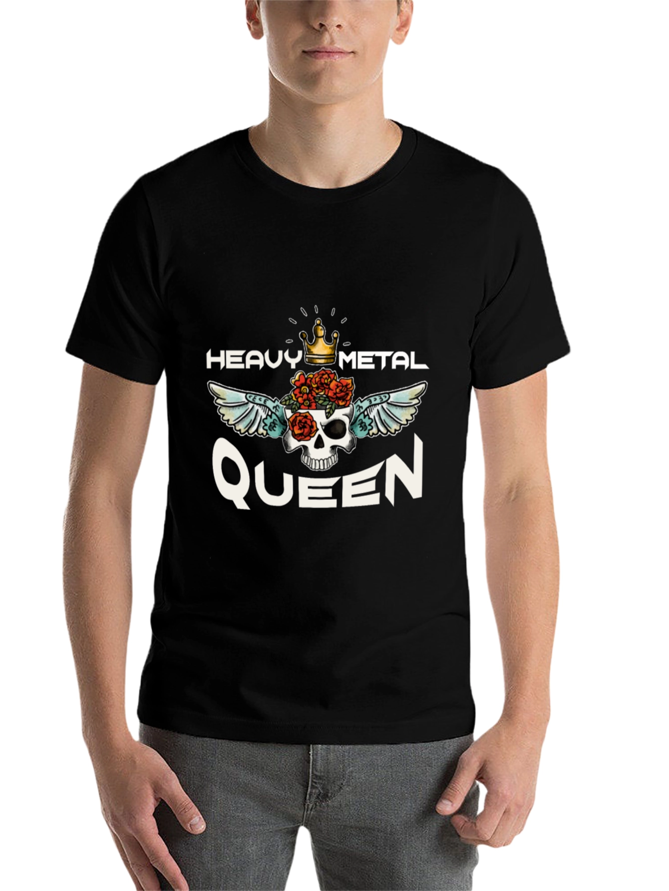 Black Heavy Metal Queen Graphic Tee view 7