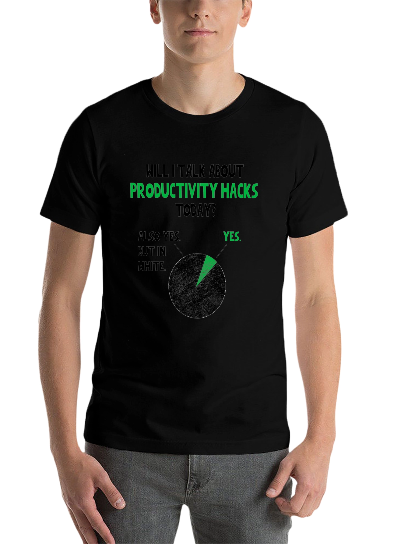 Black Productivity Hacks T-Shirt view 7