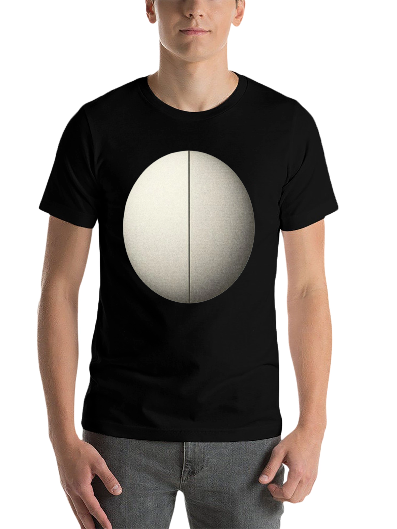 Black Minimalist Circle Tee - Black Cotton Blend view 7