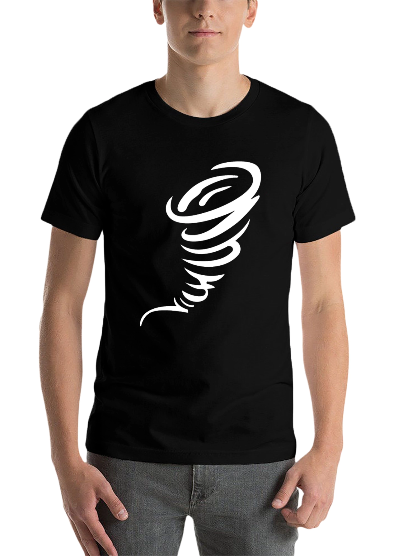 Black Tornado Graphic Print Black T-Shirt view 7