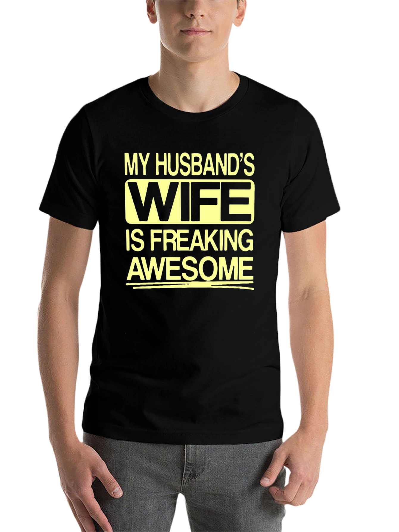 Black My Husband's Wife Awesome Graphic Tee view 7