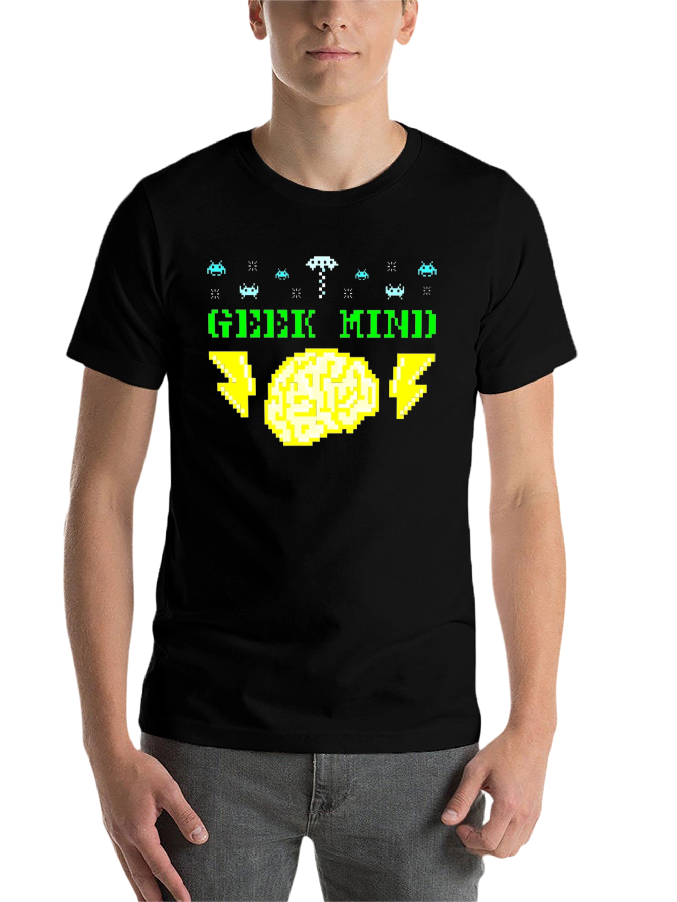 Black Geek Mind Pixel Art T-Shirt - Retro Gamer Tee view 7