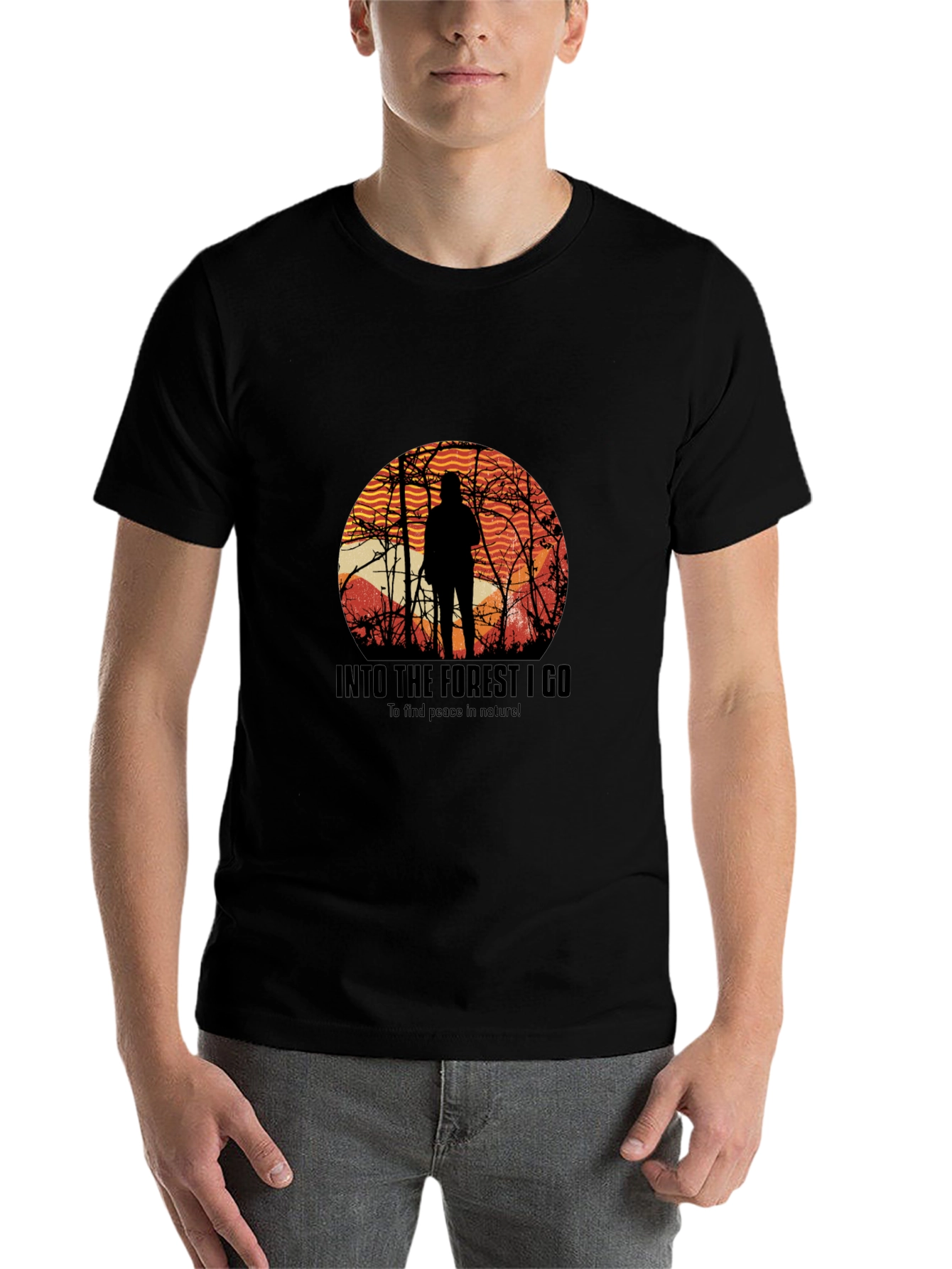 Black Into The Forest T-Shirt - Nature Graphic Tee view 7