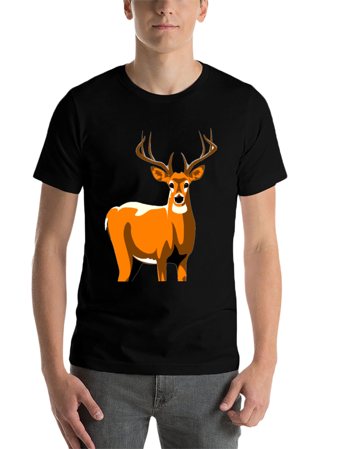 Black Deer Graphic Tee - Stylish Men's T-Shirt view 7