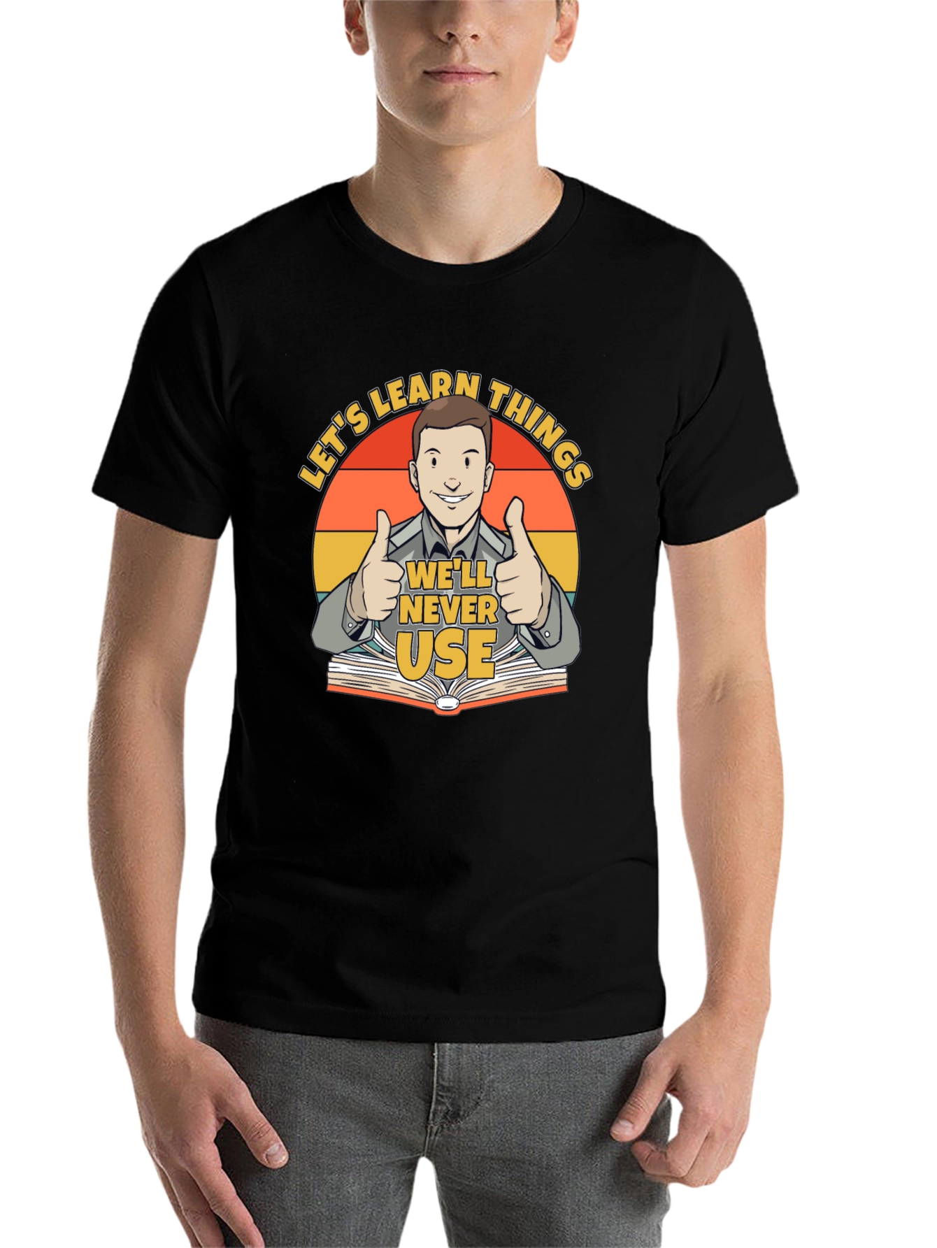 Black Funny Learn Things T-Shirt view 7