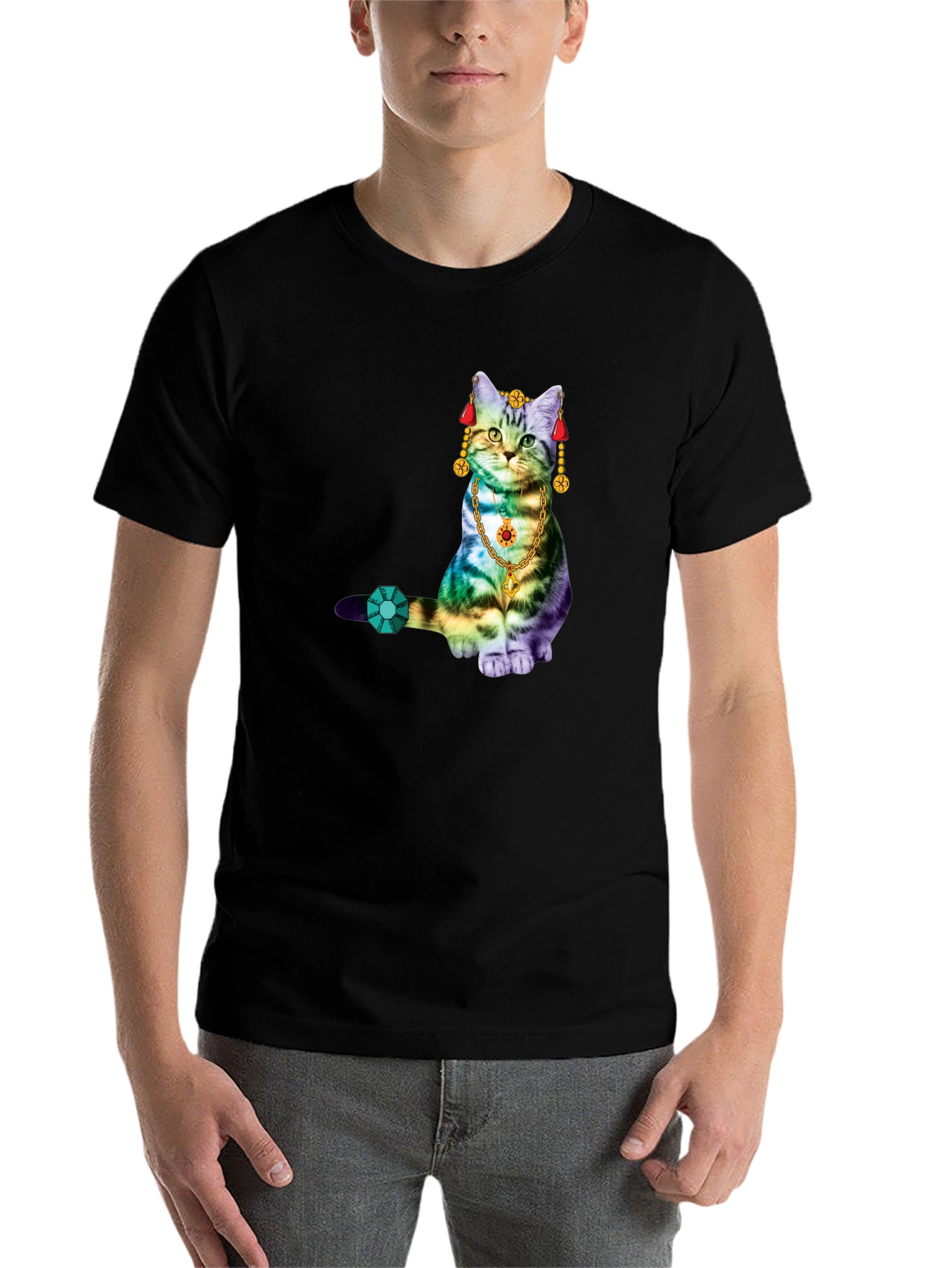 Black Cat Jewel T-Shirt - Black view 7