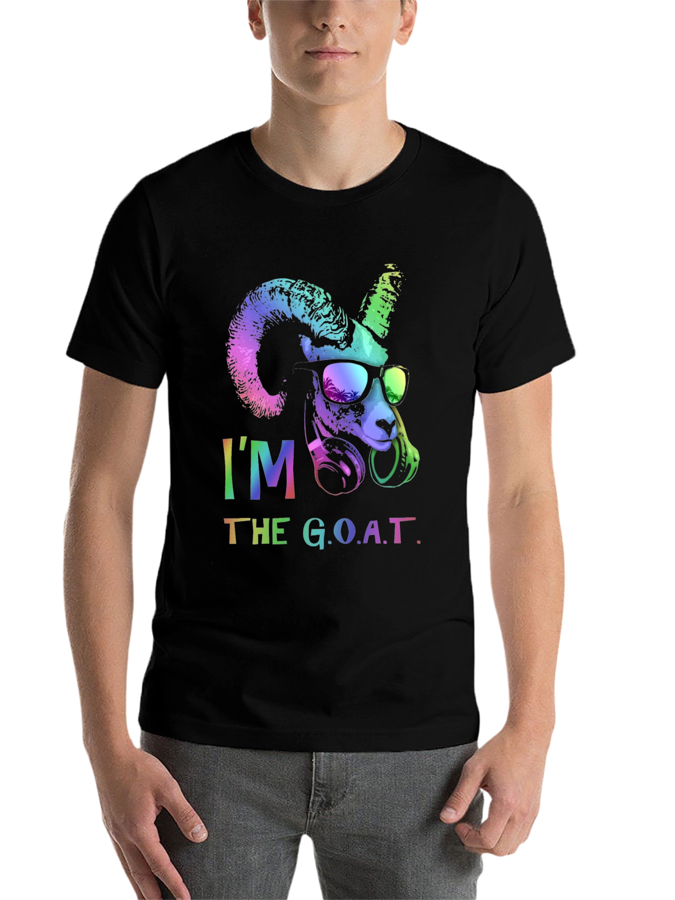 Black I'm The G.O.A.T. Graphic T-Shirt view 7