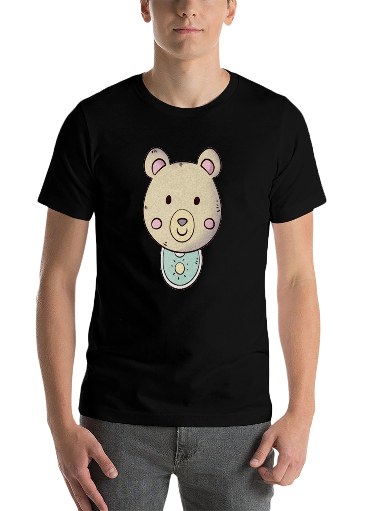 Black Bear Graphic Tee - Cute Cartoon Animal Shirt view 7