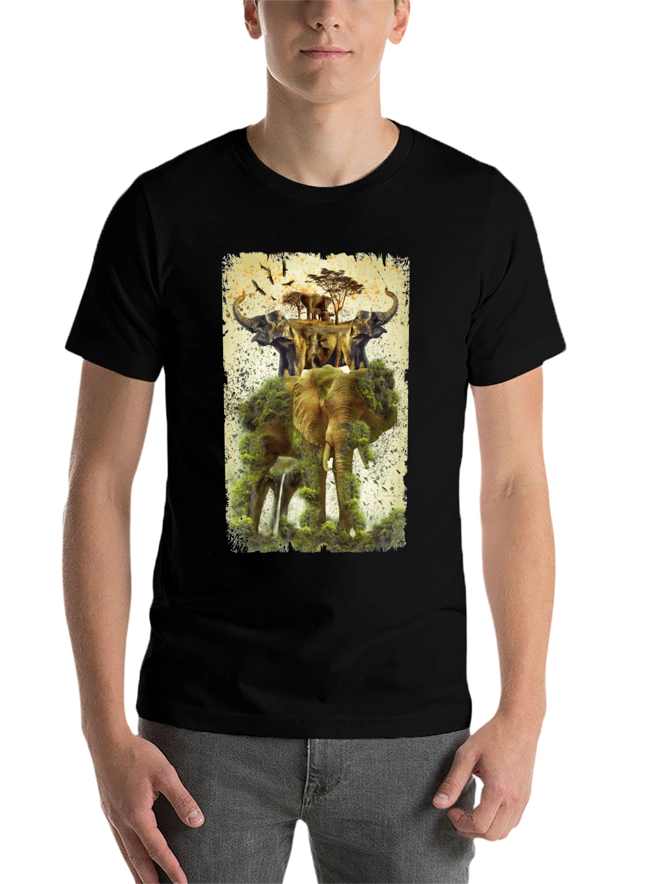 Black Elephant Kingdom Men's Graphic Tee view 7