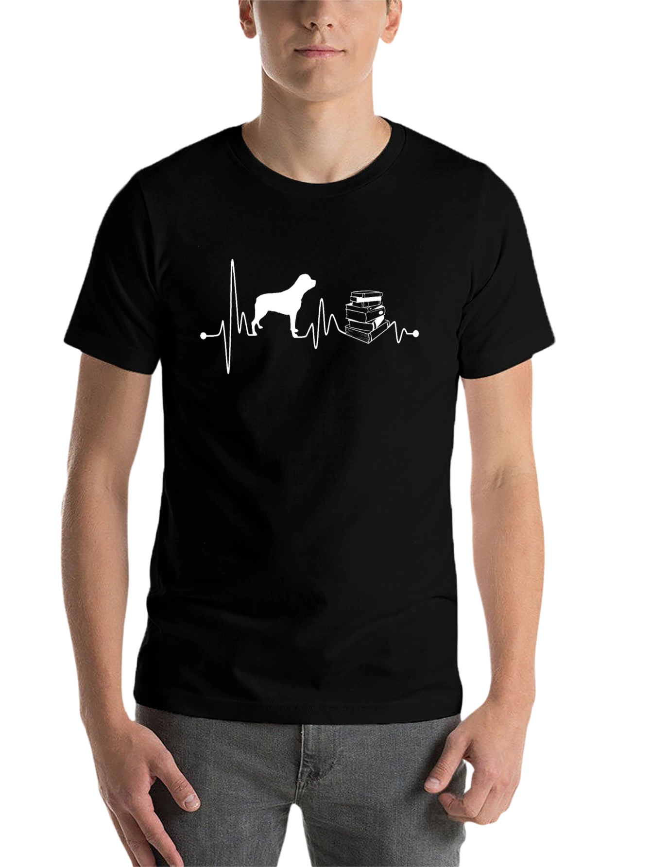 Black Dog Lover Heartbeat T-Shirt view 7