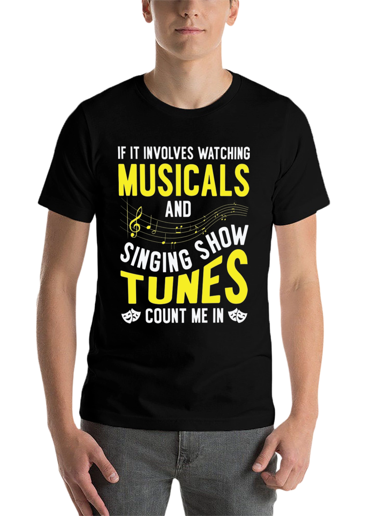 Black Musical Lover's T-Shirt: Watching, Singing, Count Me In! view 7