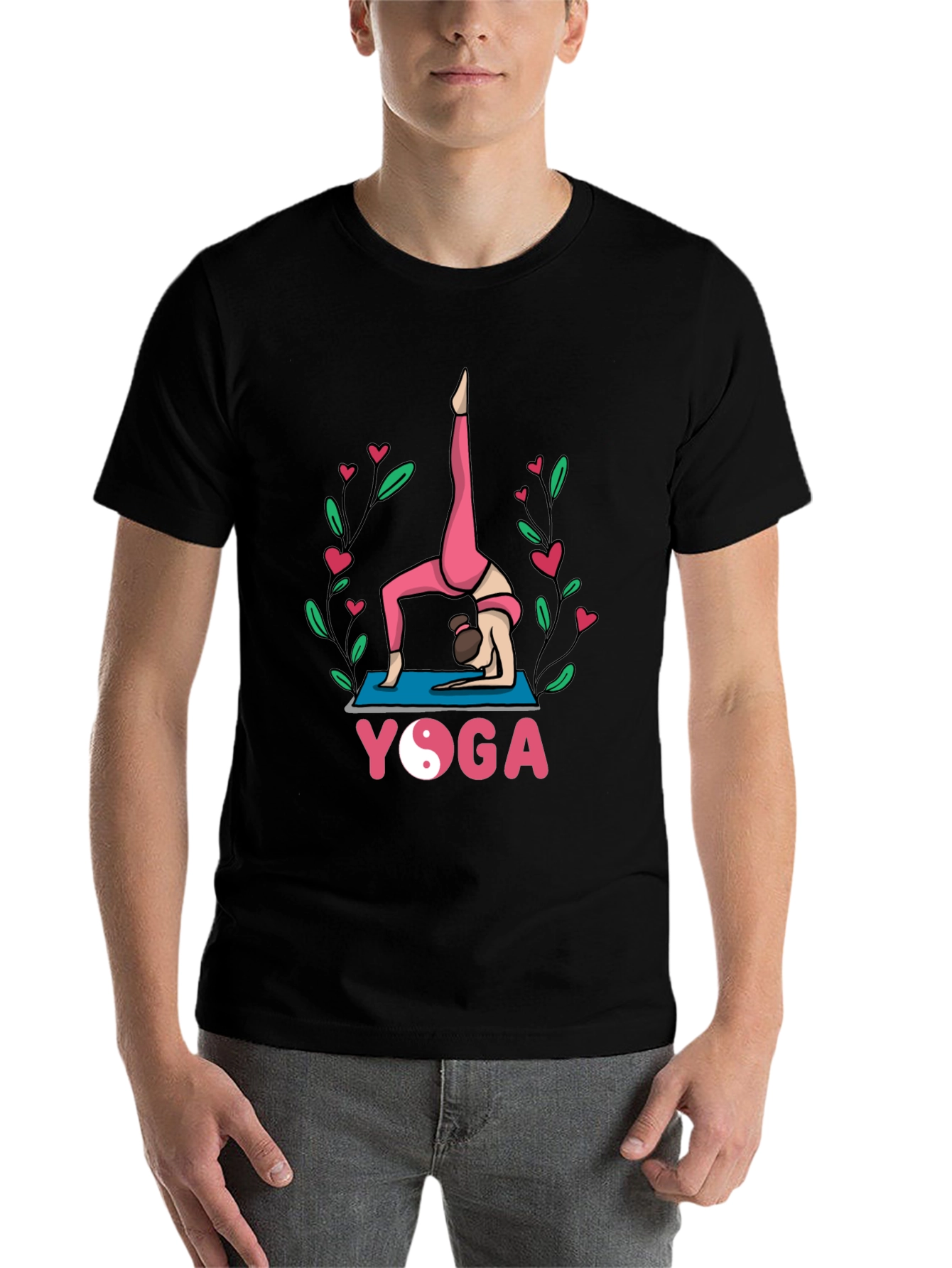Black Yoga Pose Graphic Tee - Meditative Style view 7