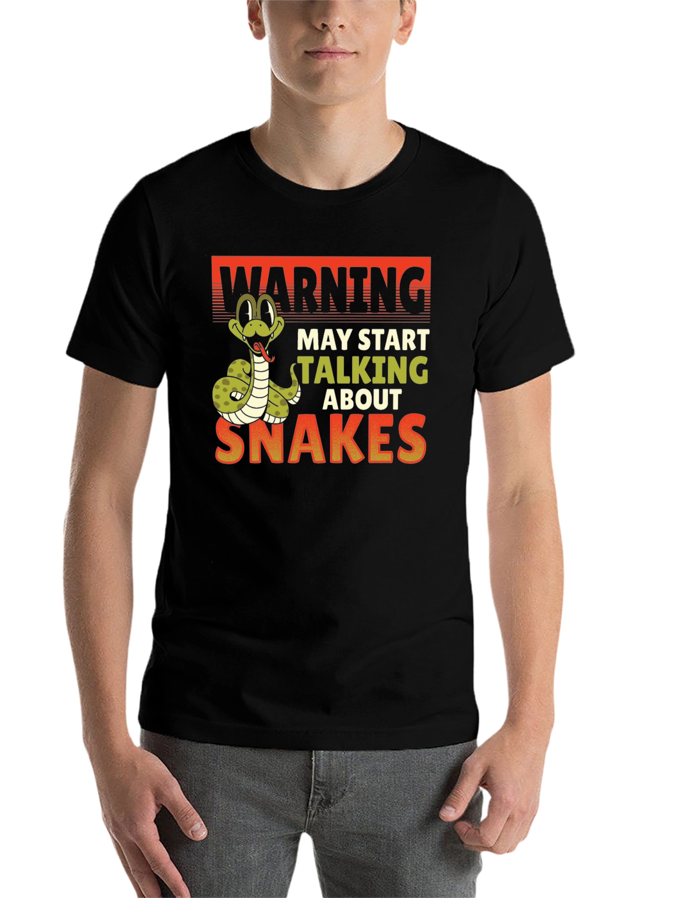 Black Warning May Start Talking About Snakes T-Shirt view 7