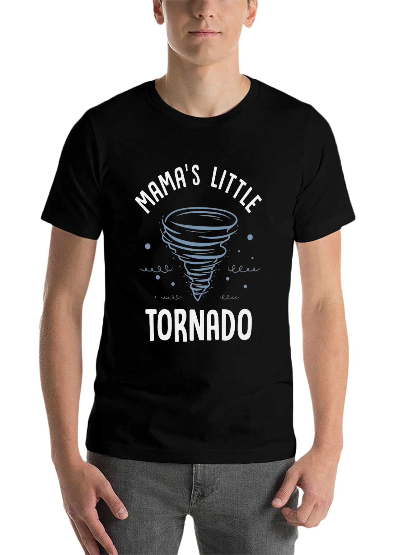 Black Mama's Little Tornado Graphic Tee - Black Cotton T-Shirt view 7