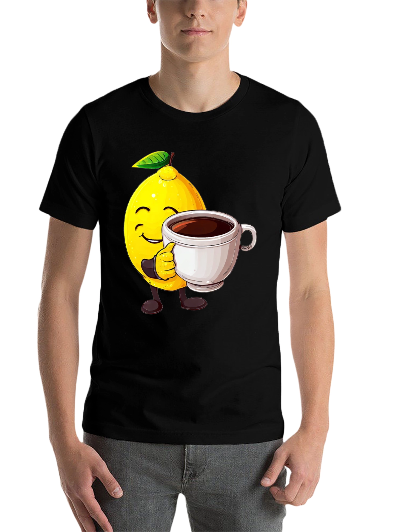 Black Lemon Coffee T-Shirt - Unique Graphic Tee view 7