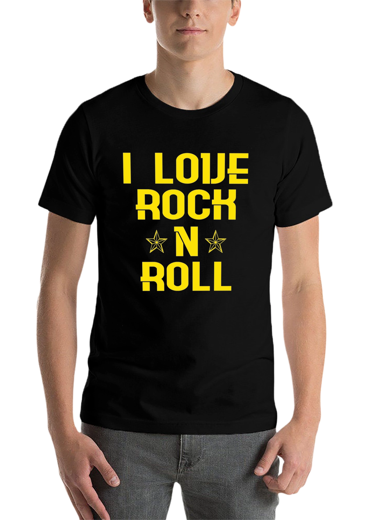 Black I Love Rock N Roll Black Graphic Tee view 7